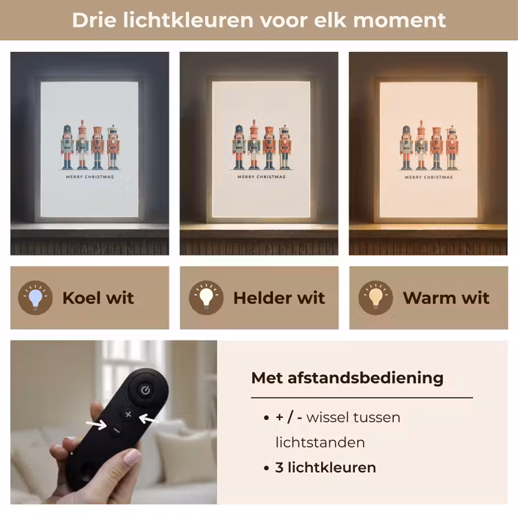 Lightbox - Wandlamp - Notenkrakers - Minimalistisch - Kerst - Beige — 7