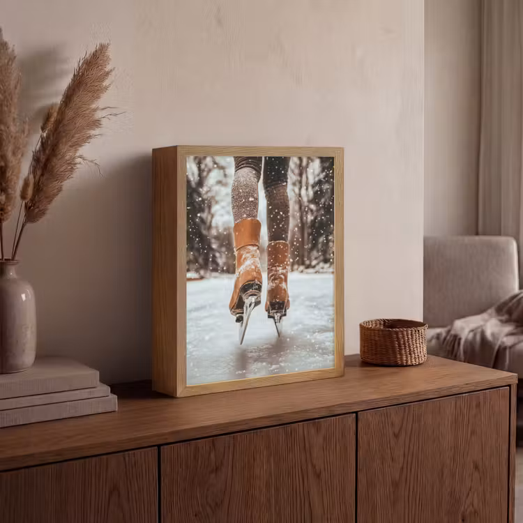 Lightbox - Wandlamp - Schaatsen - IJs - Winter - Sneeuw — 4