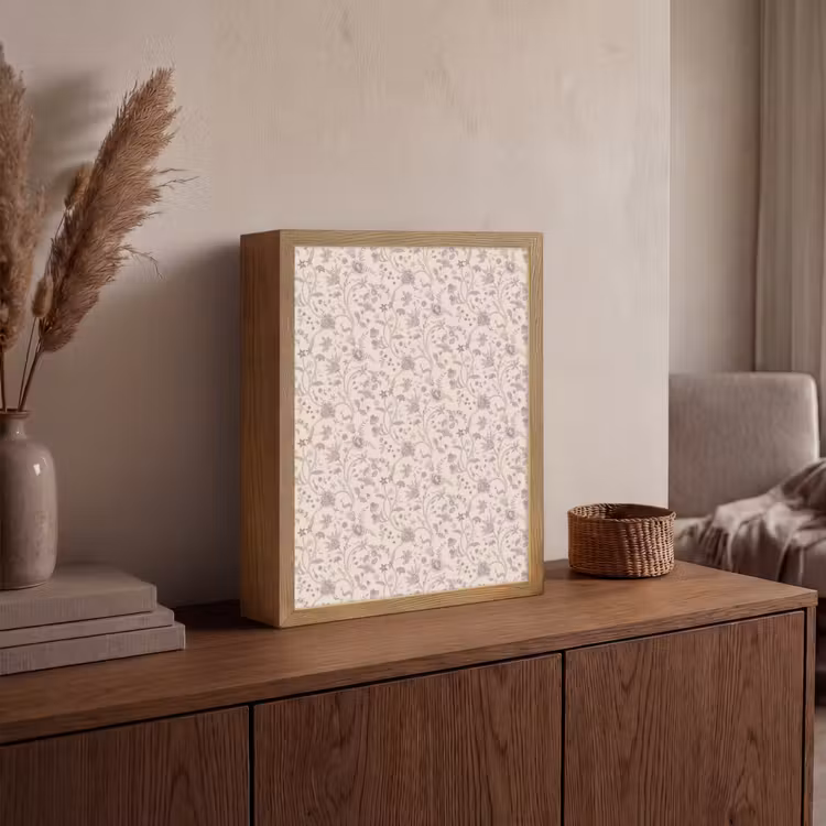 Lightbox - Wandlamp - Patroon - Bloemen - Paars — 4