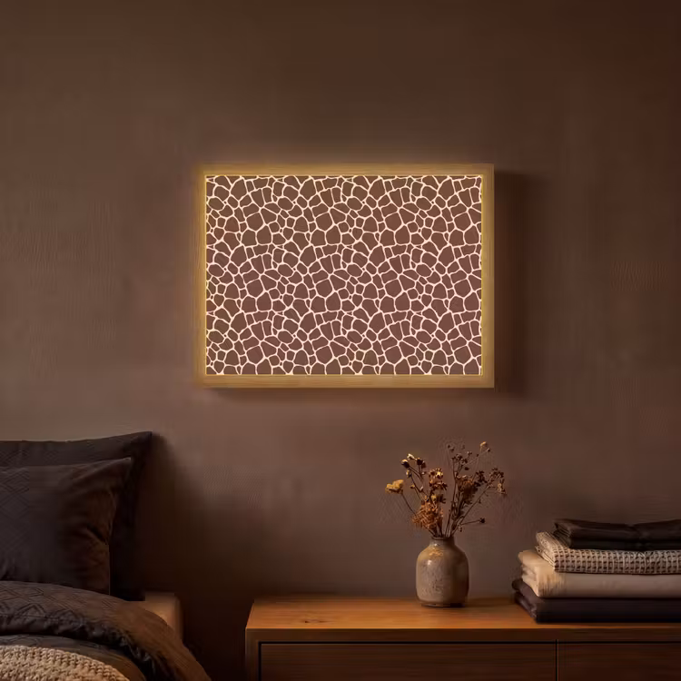 Lightbox - Wandlamp - Patroon - Giraf - Bruin — 3