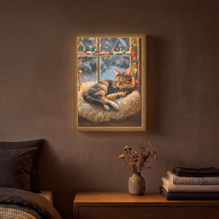 Lightbox - Wandlamp - Kat - Kerst - Winter - Dier — 3