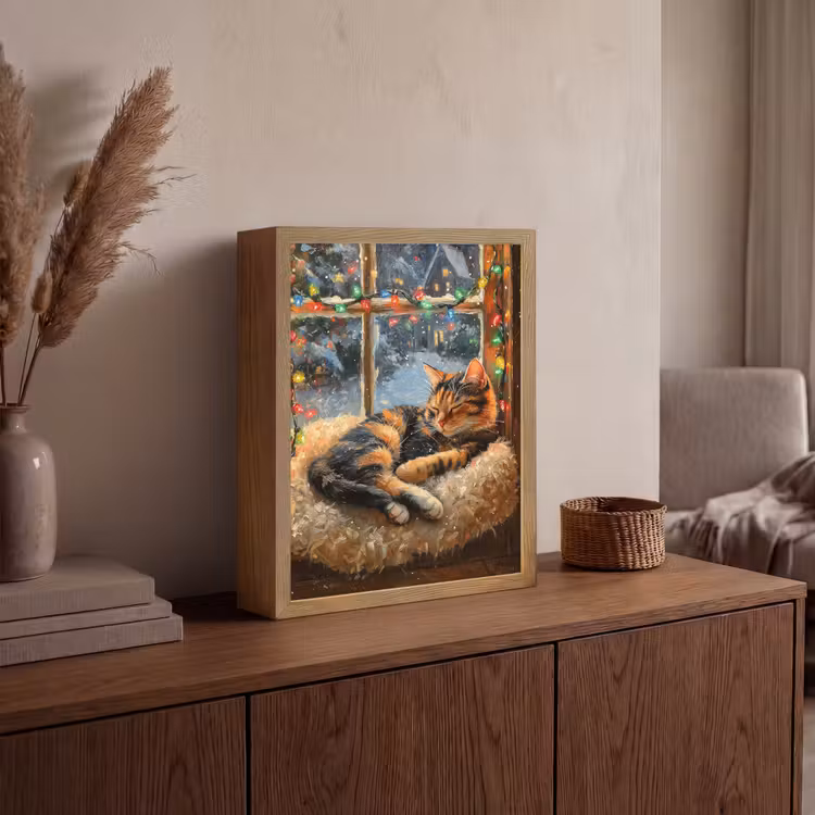 Lightbox - Wandlamp - Kat - Kerst - Winter - Dier — 4