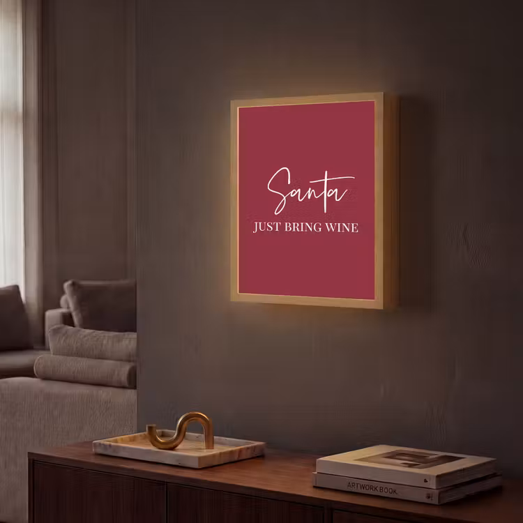 Lightbox - Wandlamp - Santa - Wine - Rood - Kerst - Kerstman — 2