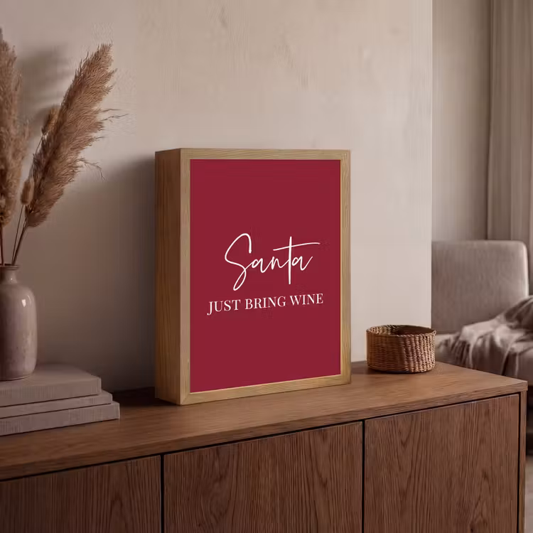 Lightbox - Wandlamp - Santa - Wine - Rood - Kerst - Kerstman — 4