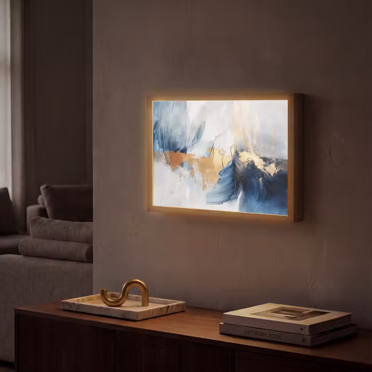 Lightbox - Wandlamp - Goud - Blauw - Verf - Kunst - Modern — 2
