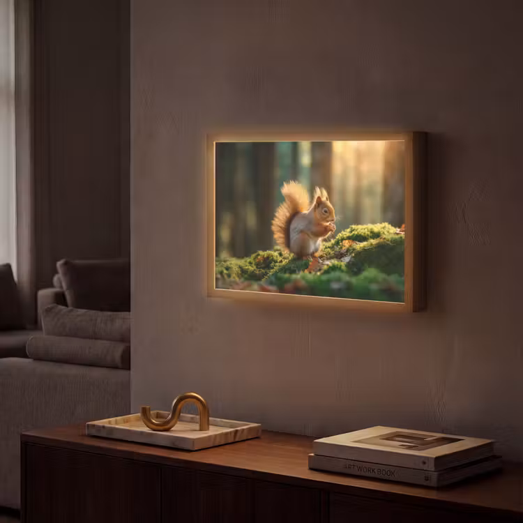 Lightbox - Wandlamp - Eekhoorn - Nootje - Gras — 2