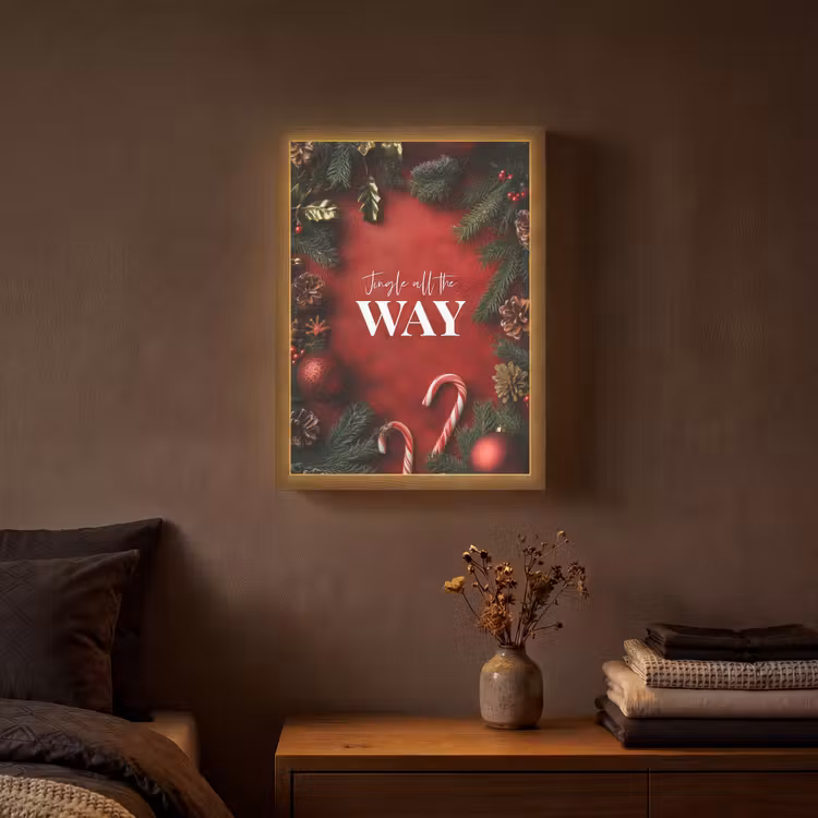 Lightbox - Wandlamp - Kerst - Quote - Rood - Kerstballen — 3
