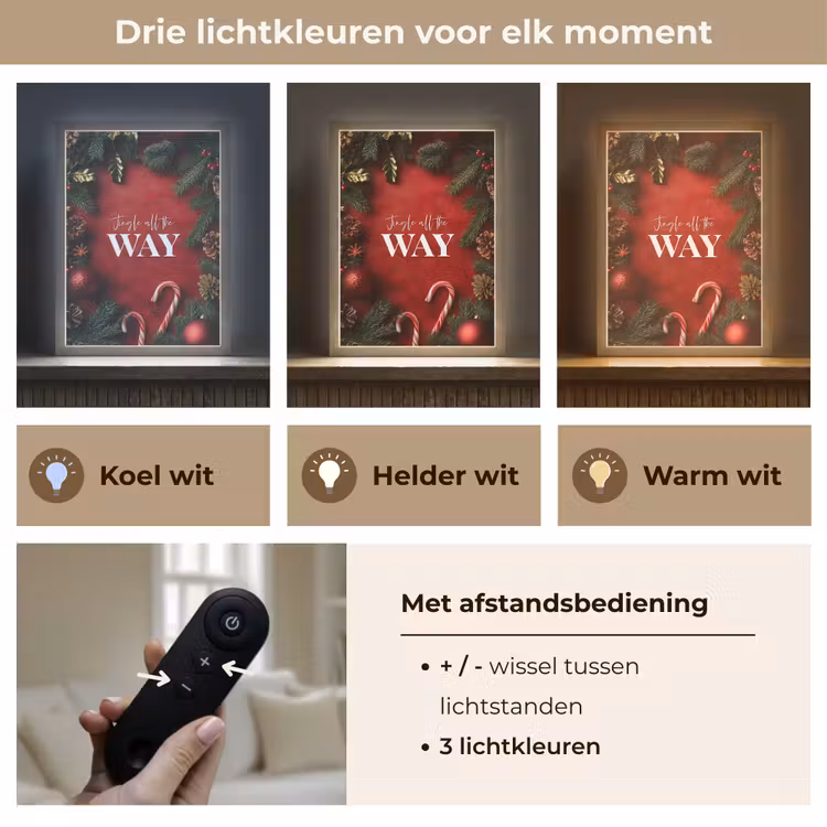 Lightbox - Wandlamp - Kerst - Quote - Rood - Kerstballen — 7