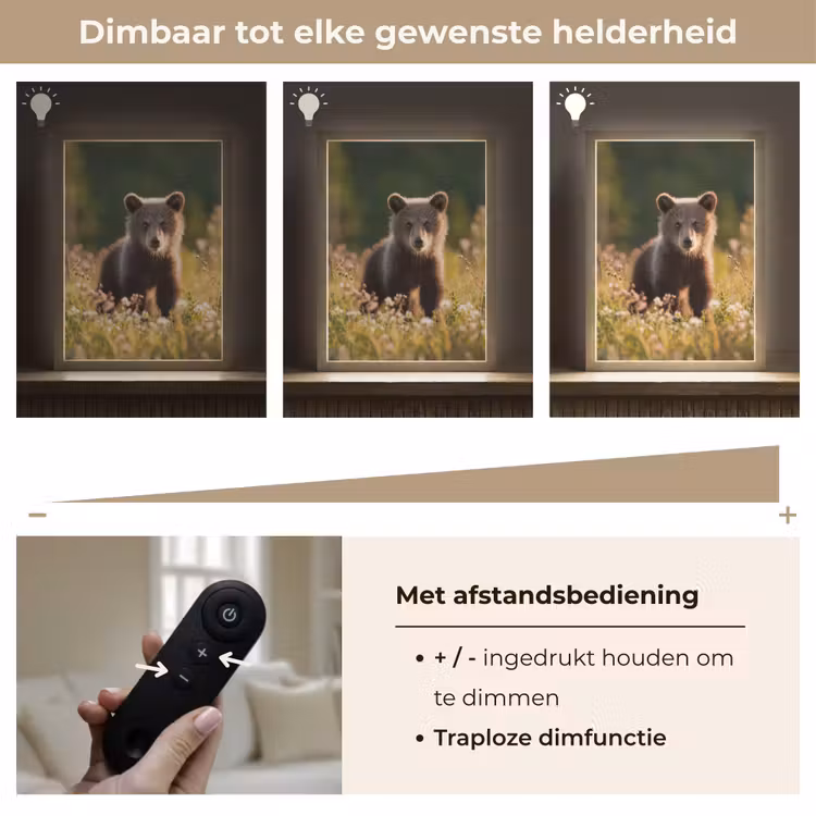 Lightbox - Wandlamp - Beer - Bloemenveld - Gras — 8