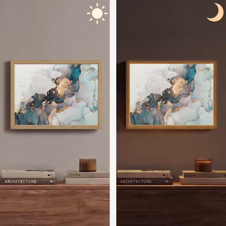 Lightbox - Wandlamp - Blauw - Marmer - Goud — 6