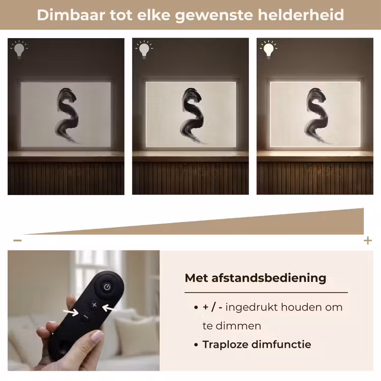 Lightbox - Wandlamp - Penseelstreek - Zwart - Minimalistisch — 9
