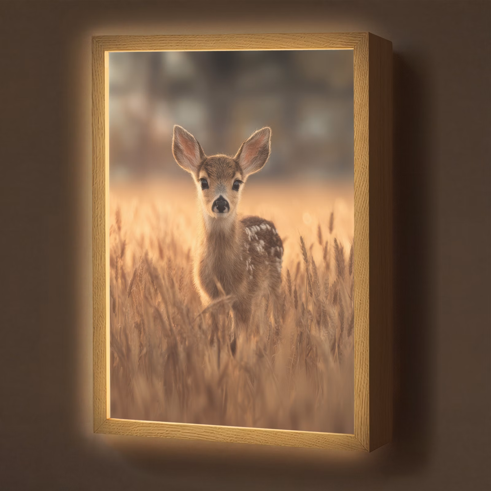 Lightbox - Wandlamp - Hert - Graanveld - Bruin — 1