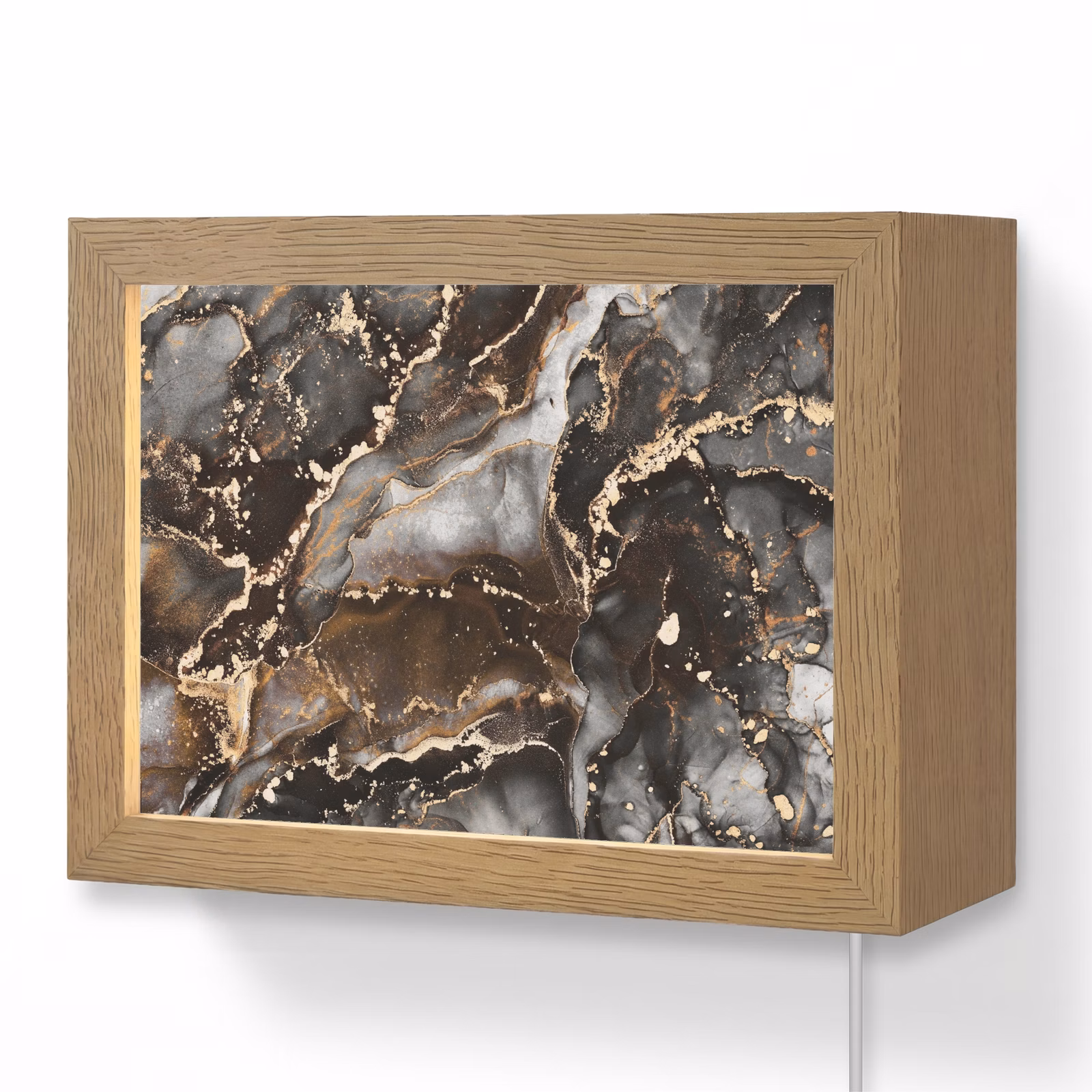 Lightbox - Wandlamp - Marmer - Goud - Glitter - Luxe — 1