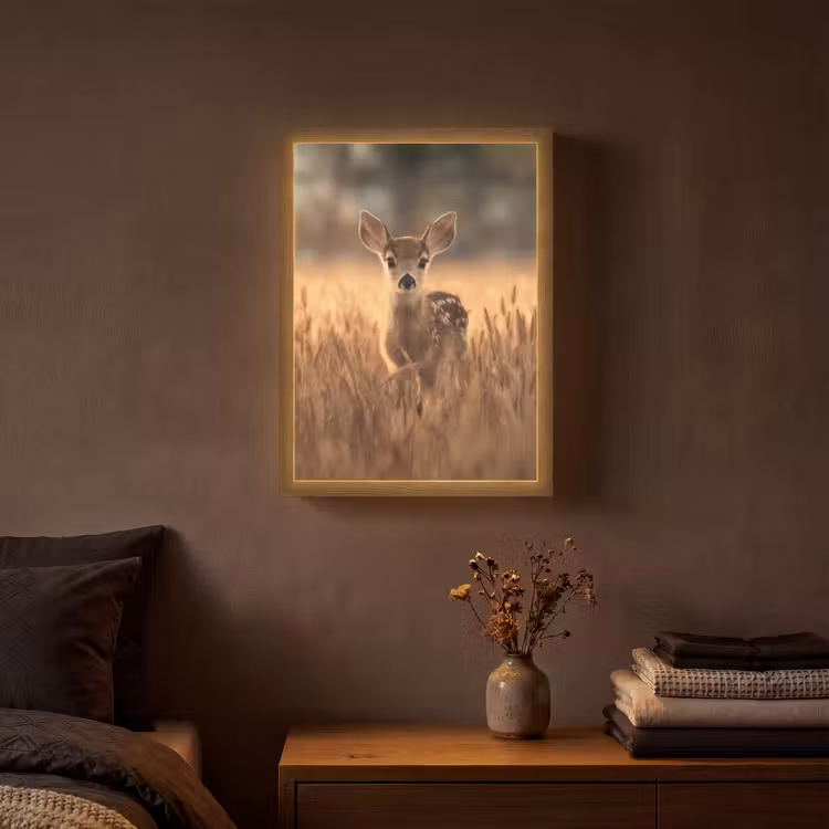 Lightbox - Wandlamp - Hert - Graanveld - Bruin — 3