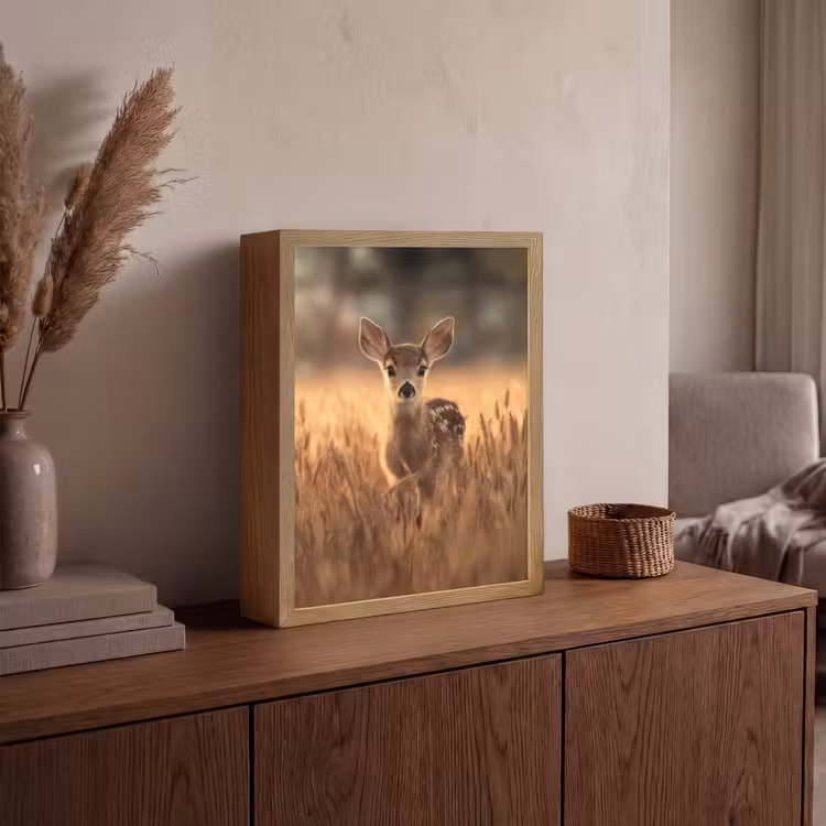 Lightbox - Wandlamp - Hert - Graanveld - Bruin — 4