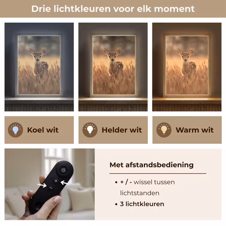 Lightbox - Wandlamp - Hert - Graanveld - Bruin — 7
