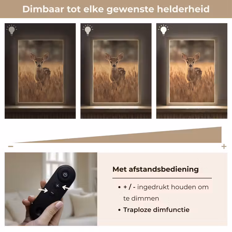 Lightbox - Wandlamp - Hert - Graanveld - Bruin — 8