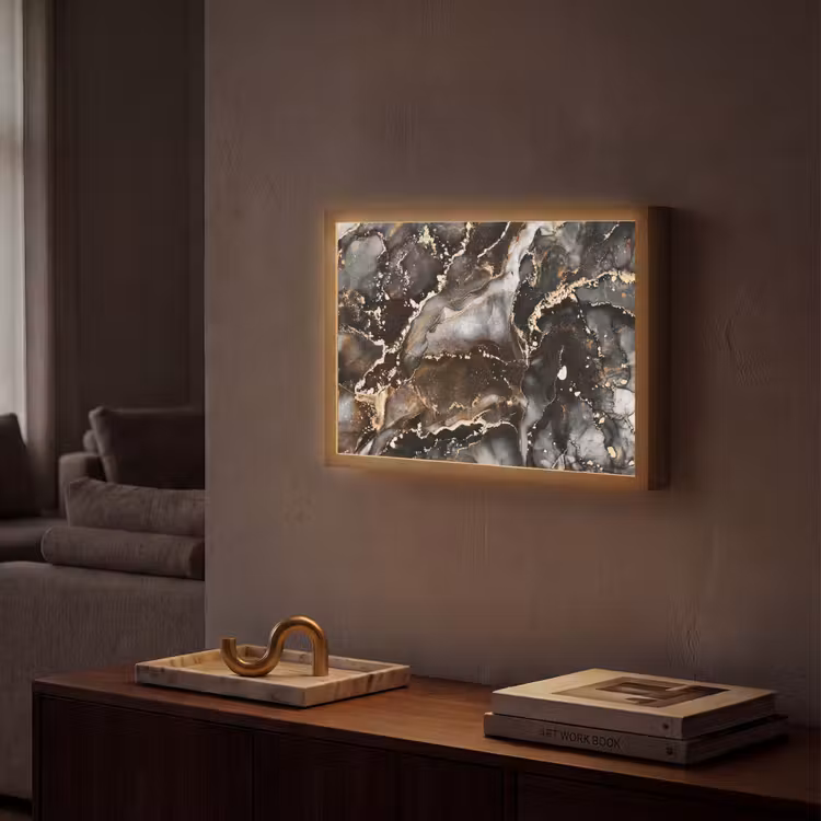 Lightbox - Wandlamp - Marmer - Goud - Glitter - Luxe — 2