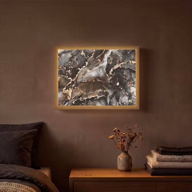 Lightbox - Wandlamp - Marmer - Goud - Glitter - Luxe — 3