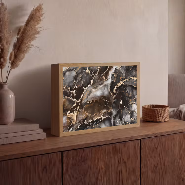 Lightbox - Wandlamp - Marmer - Goud - Glitter - Luxe — 4