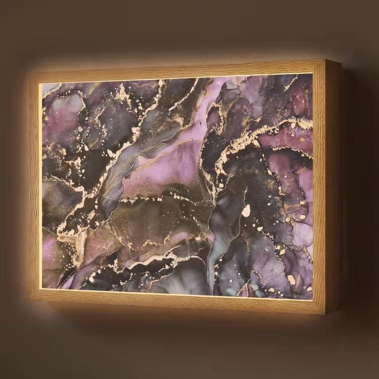 Lightbox - Wandlamp - Marmer - Gold - Steen - Abstract — 1