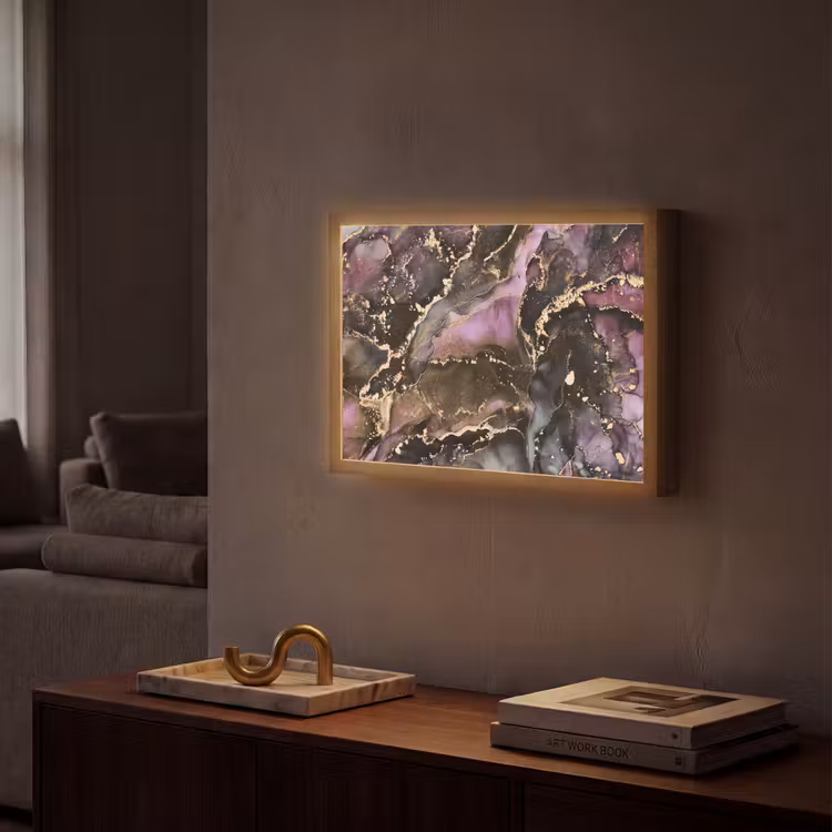 Lightbox - Wandlamp - Marmer - Gold - Steen - Abstract — 2