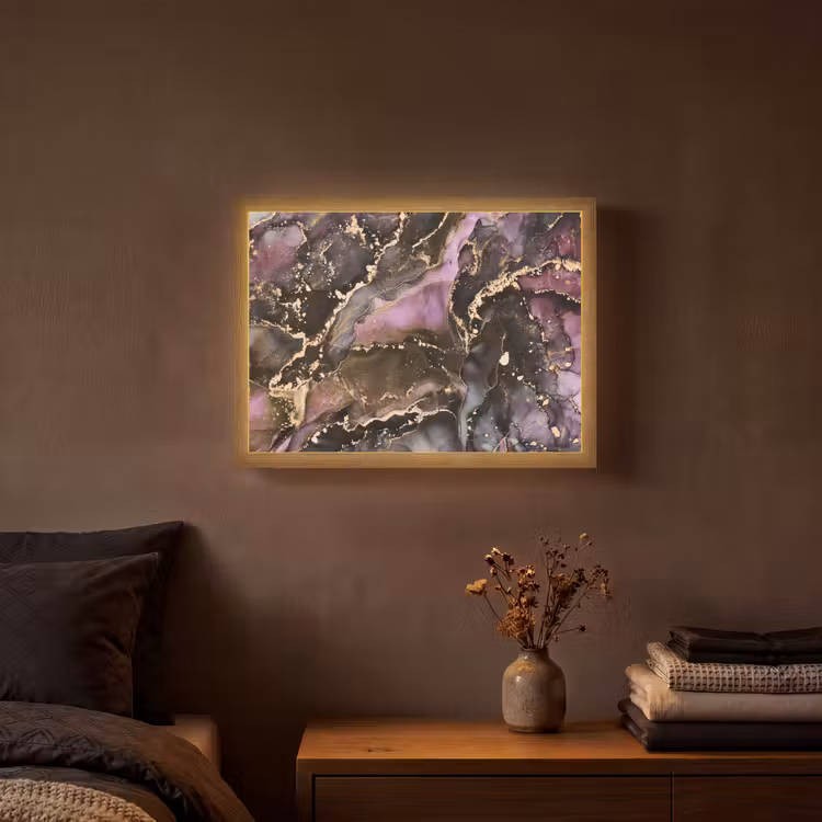 Lightbox - Wandlamp - Marmer - Gold - Steen - Abstract — 3