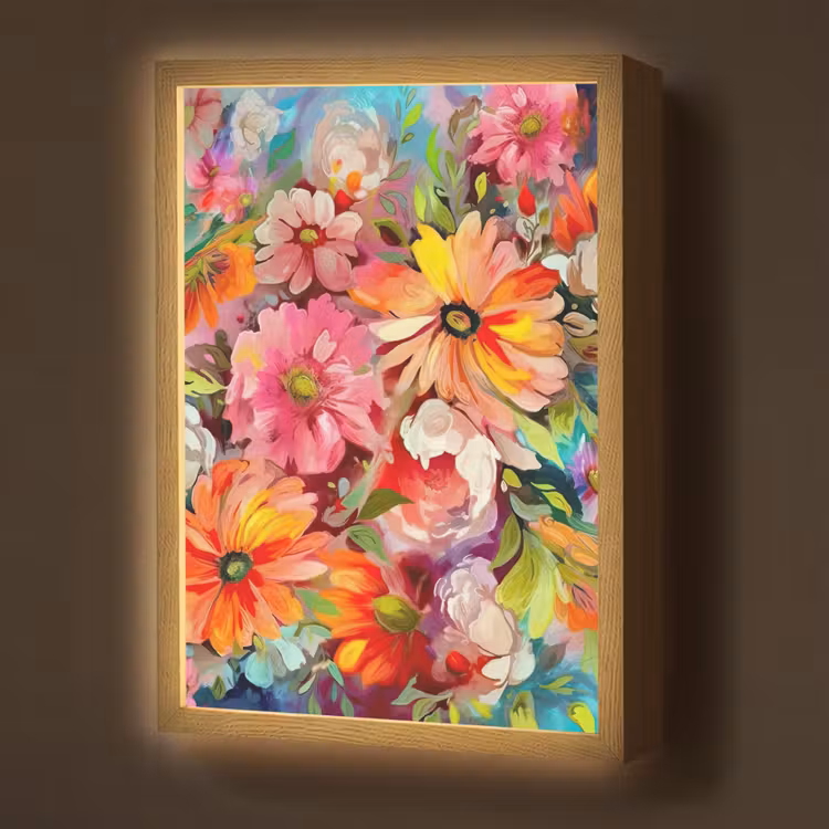 Lightbox - Wandlamp - Bloemen - Kunst - Schilderij - Botanisch — 1