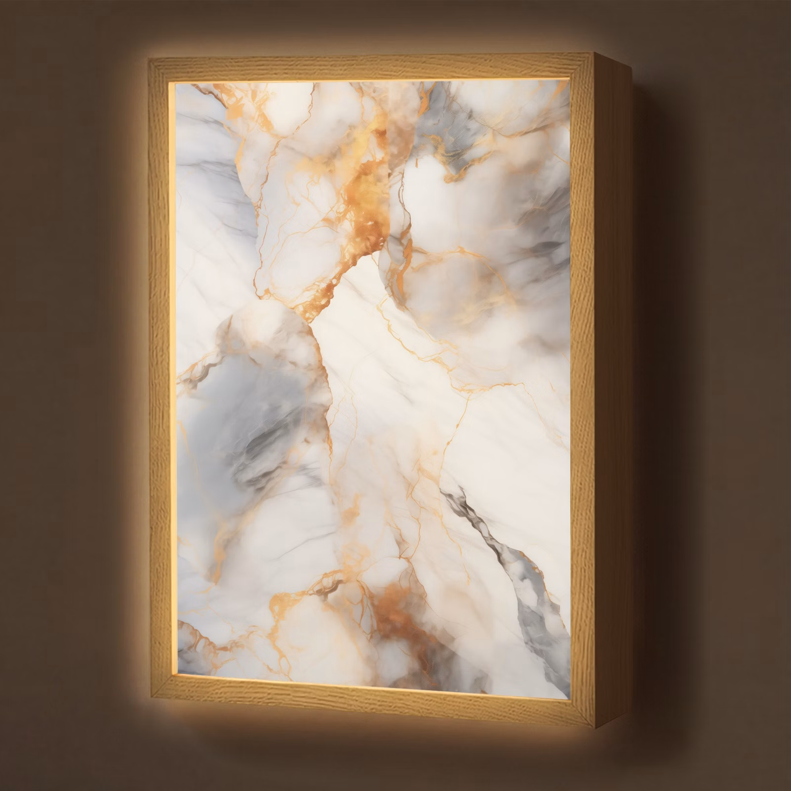 Lightbox - Wandlamp - Marmer - Grijs - Goud — 1
