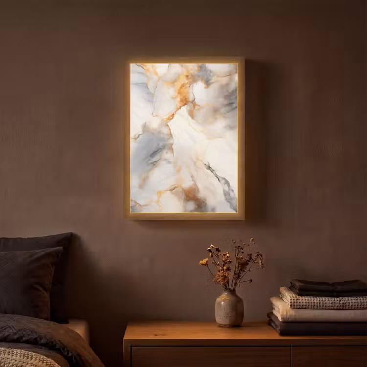 Lightbox - Wandlamp - Marmer - Grijs - Goud — 3