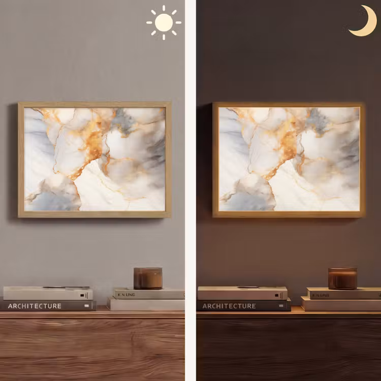 Lightbox - Wandlamp - Marmer - Grijs - Goud — 6