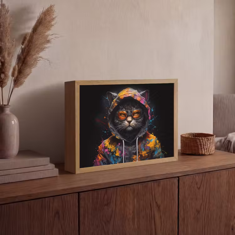 Lightbox - Wandlamp - Kat - Jas - Graffiti - Bril - Zwart — 4