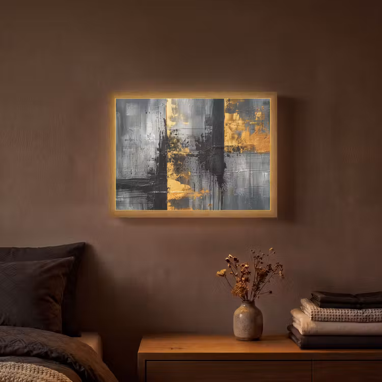 Lightbox - Wandlamp - Modern - Goud - Grijs - Patroon — 3