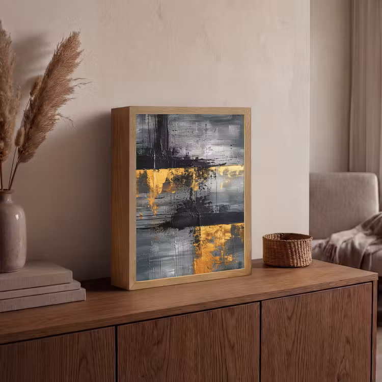Lightbox - Wandlamp - Modern - Goud - Grijs - Patroon — 4