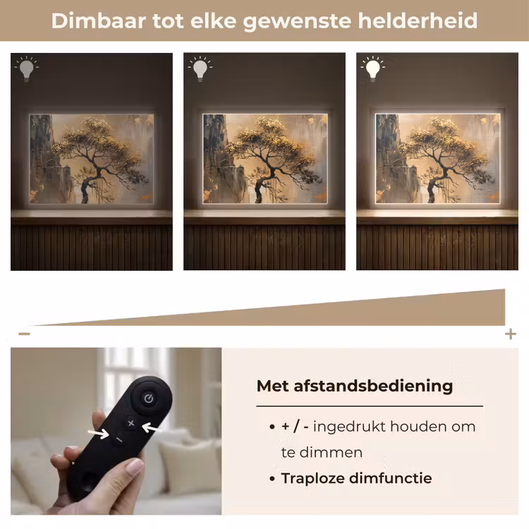 Lightbox - Wandlamp - Boom - Goud - Landschap - Verf — 9
