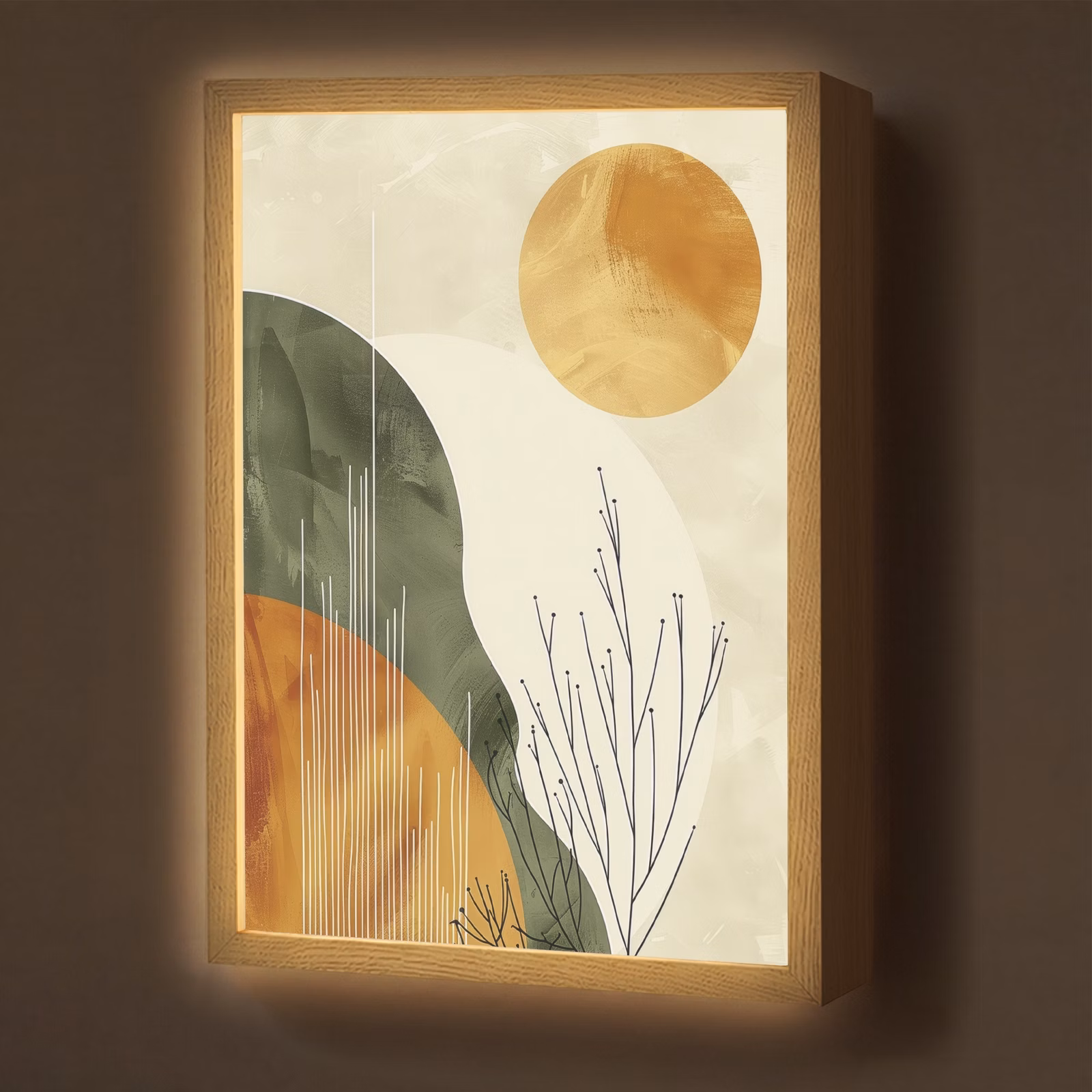 Lightbox - Wandlamp - Abstract - Landschap - Zon - Kunst — 1
