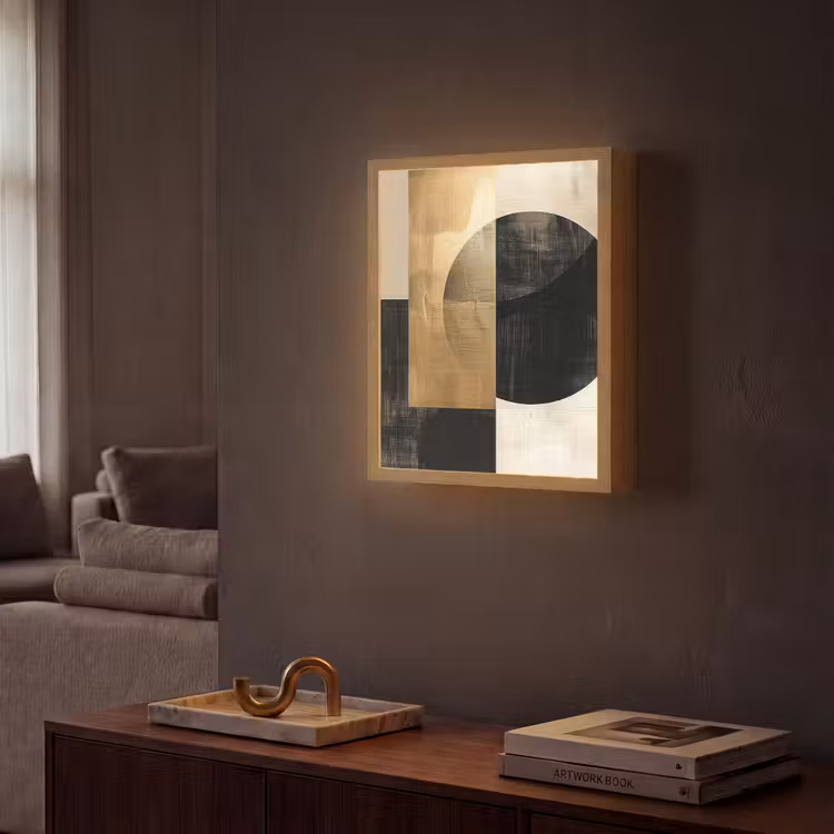 Lightbox - Wandlamp - Abstract - Modern - Zwart - Goud — 2