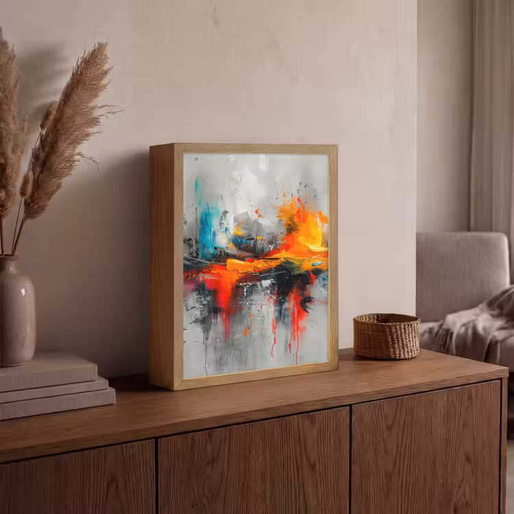 Lightbox - Wandlamp - Modern - Oranje - Grijs - Kunst — 4