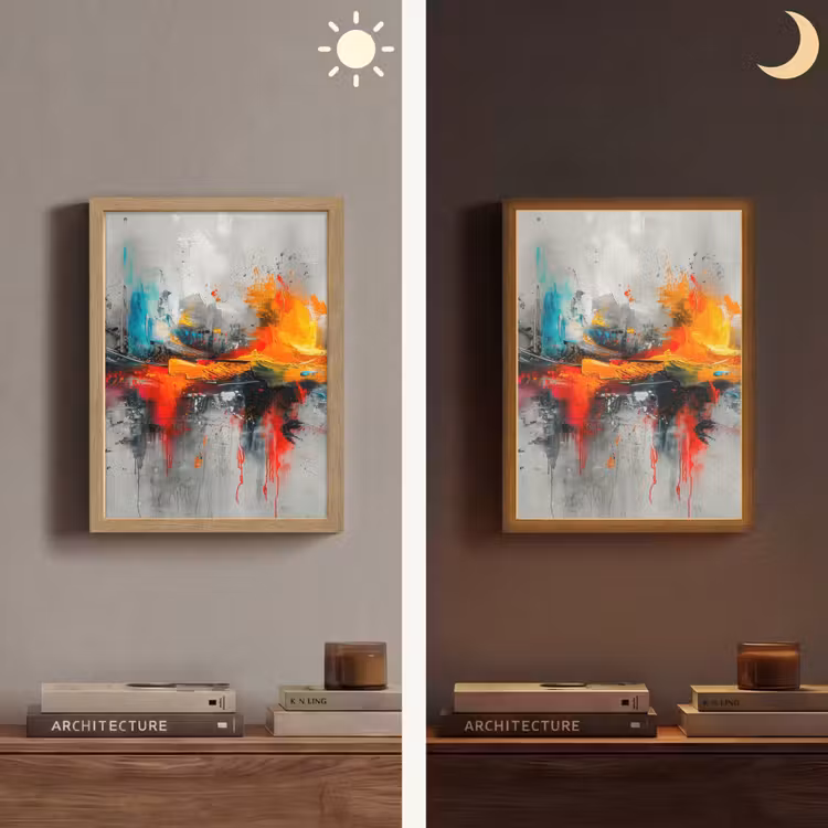 Lightbox - Wandlamp - Modern - Oranje - Grijs - Kunst — 5
