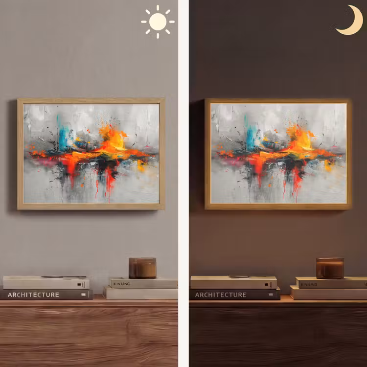 Lightbox - Wandlamp - Modern - Oranje - Grijs - Kunst — 6