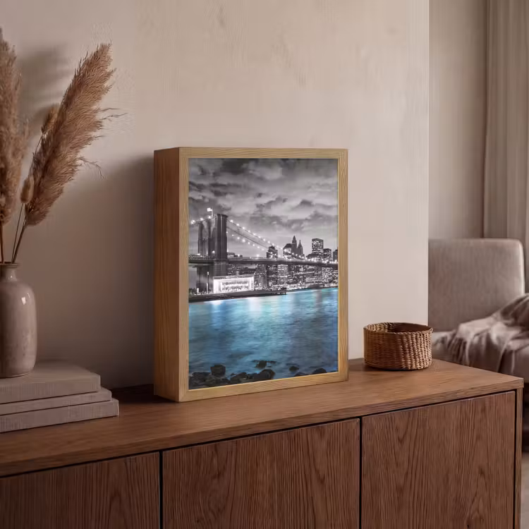 Lightbox - Wandlamp - New York - Skyline - Stad - Blauw — 4