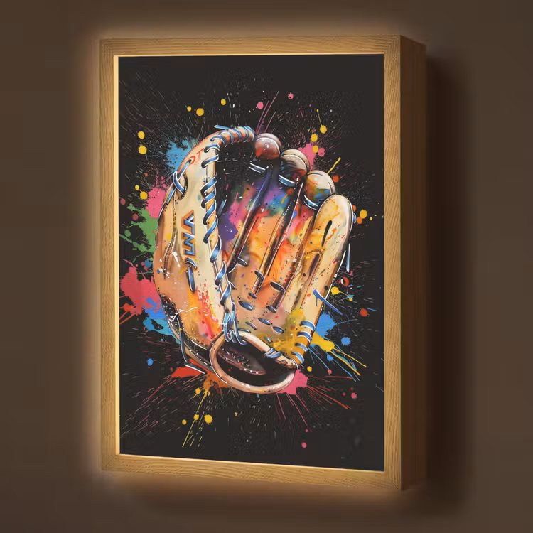 Lightbox - Wandlamp - Graffiti - Sport - Baseball - Honkbal — 1