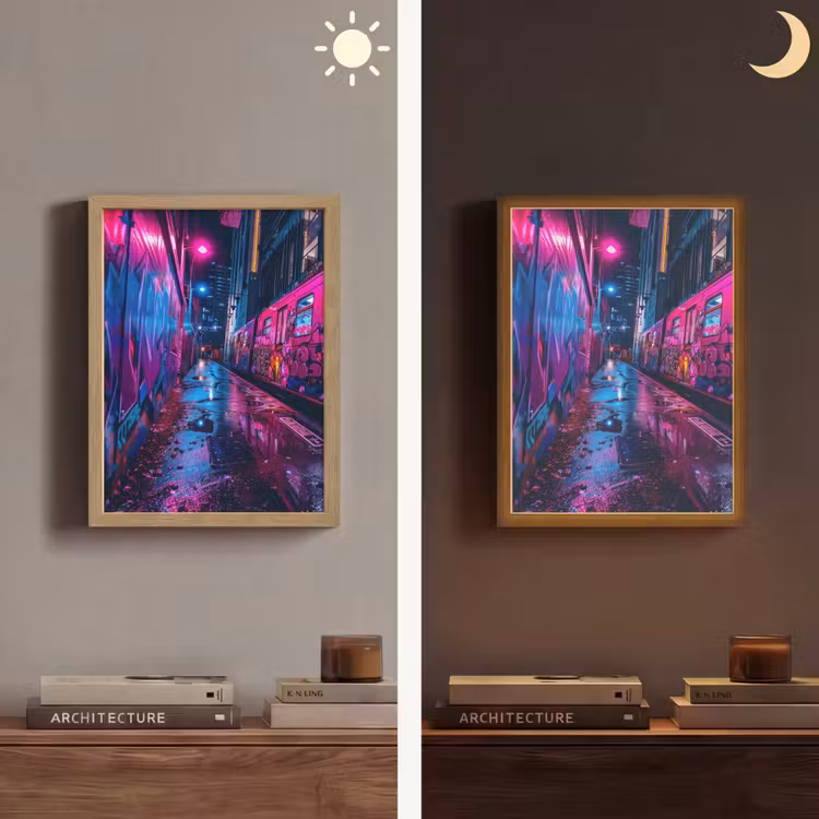 Lightbox - Wandlamp - Stad - Neon - Nacht - Roze - Graffiti — 5