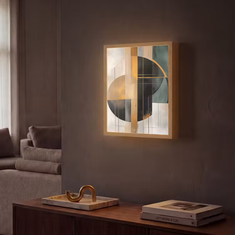 Lightbox - Wandlamp - Abstract - Goud - Brons - Groen - Vormen - Modern — 2