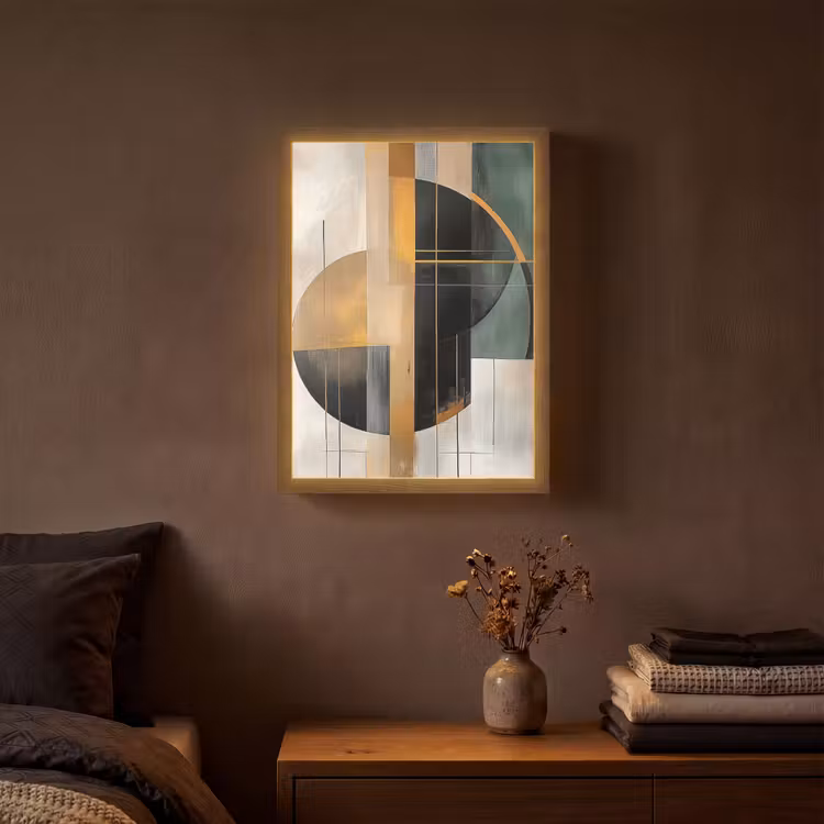 Lightbox - Wandlamp - Abstract - Goud - Brons - Groen - Vormen - Modern — 3