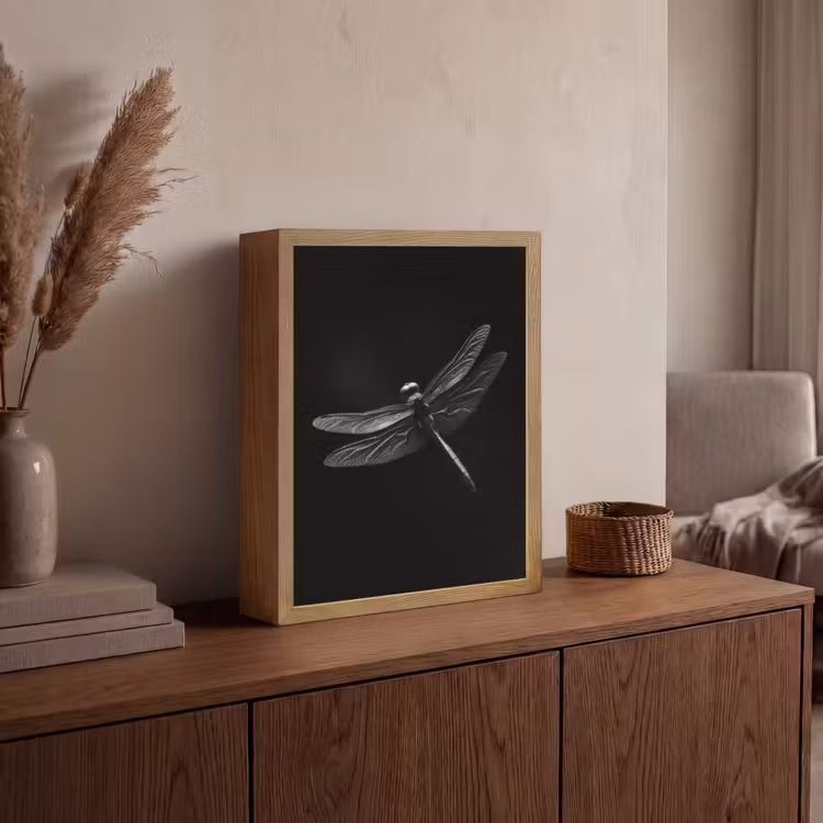 Lightbox - Wandlamp - Libelle - Dieren - Zwart - Insect — 4