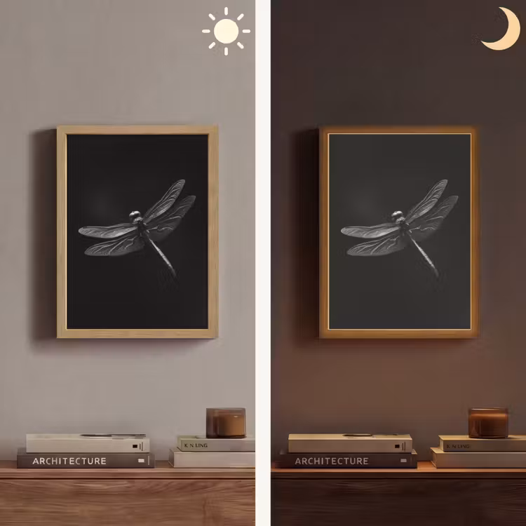 Lightbox - Wandlamp - Libelle - Dieren - Zwart - Insect — 5