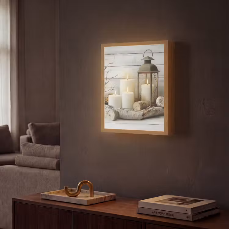 Lightbox - Wandlamp - Stilleven - Wit - Kaarsen - Rustiek - Natuur — 2