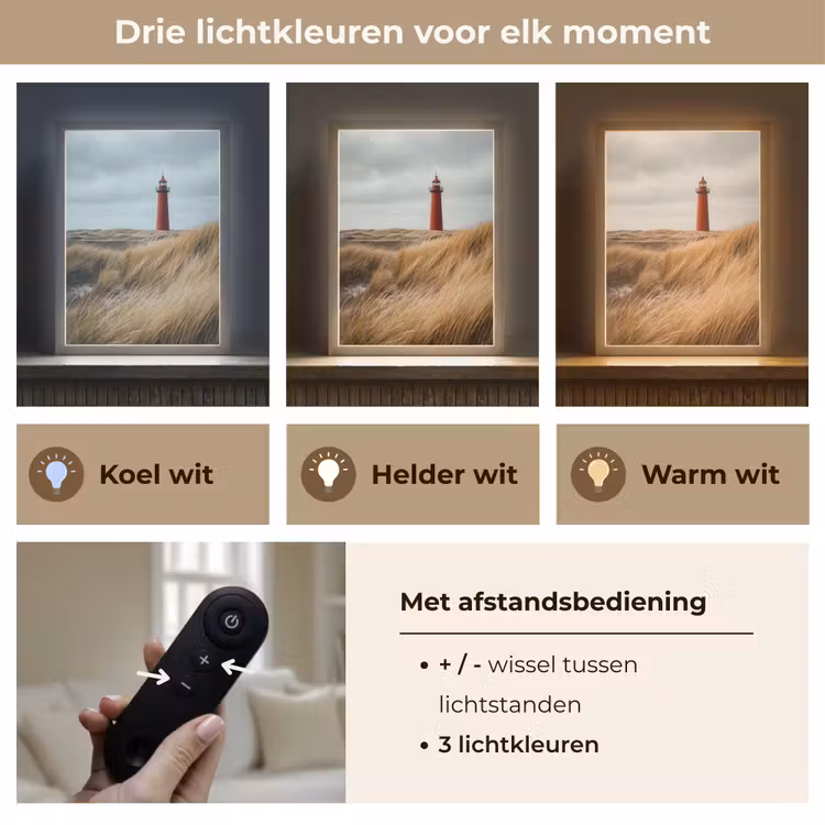 Lightbox - Wandlamp - Duinen - Vuurtoren - Rood - Lucht — 7