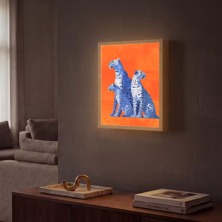 Lightbox - Wandlamp - Luipaarden - Stippen - Oranje — 2